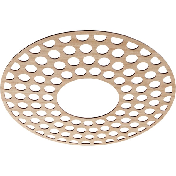 Fink Wood Fretwork Pierced Ceiling Medallion, Alder, 36OD X 13 1/8ID X 1/4T